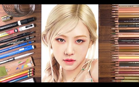 彩铅人物教程--blackpink- rosé_哔哩哔哩_bilibili