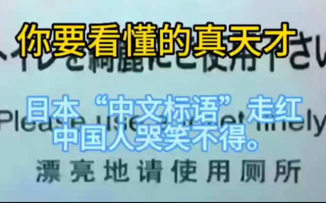 你要看懂的真天才.日本“中文标语”走红,中国人哭笑不得.哔哩哔哩bilibili