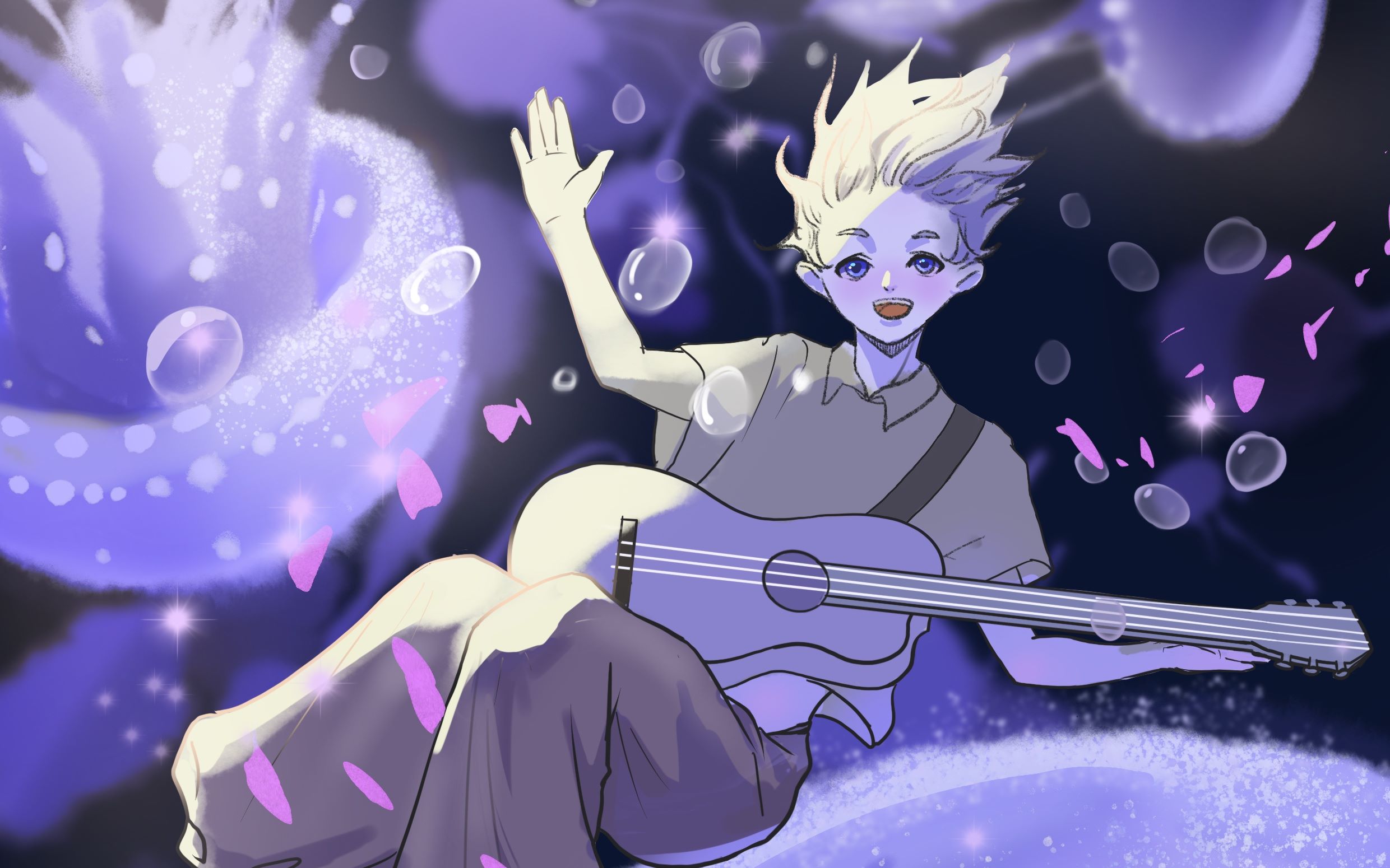 【procreate】水母男孩脑洞绘画过程_哔哩哔哩 (゜-゜)つロ 干杯