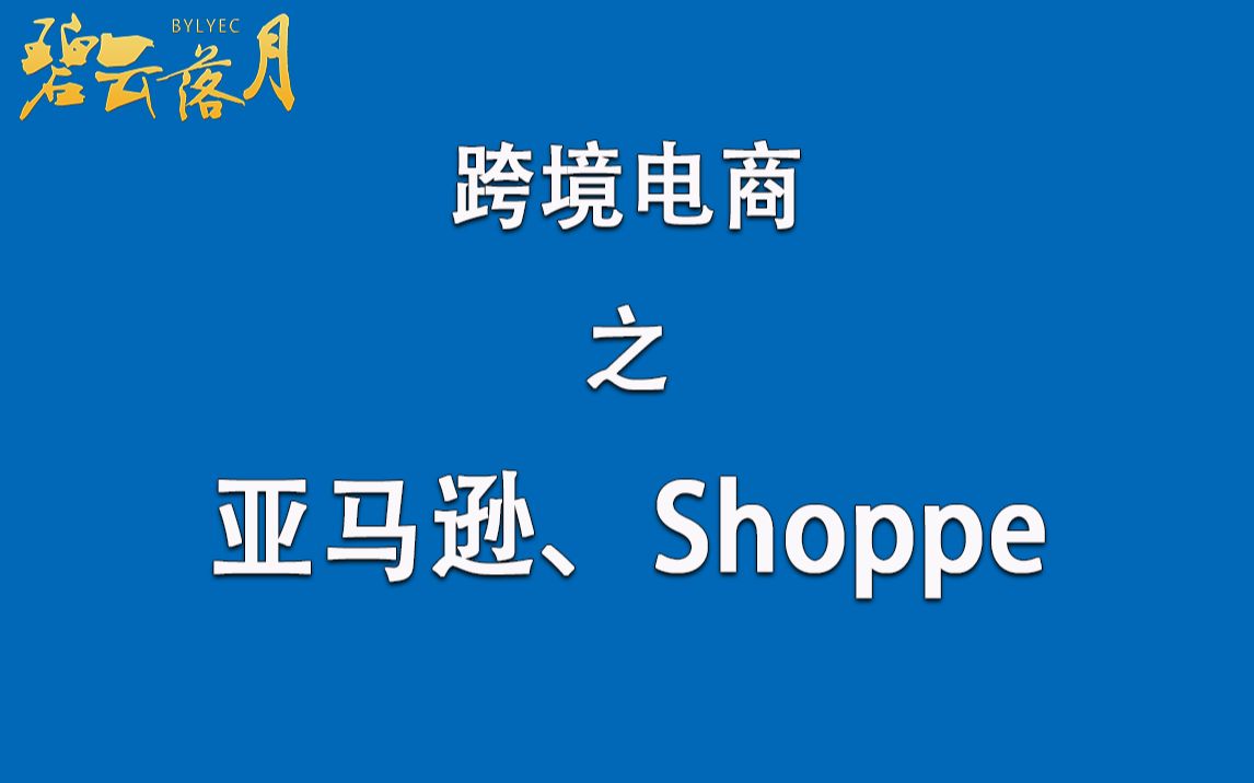 跨境电商课程/亚马逊/Shoppe虾皮/一带一路/全球购/电商运营哔哩哔哩bilibili