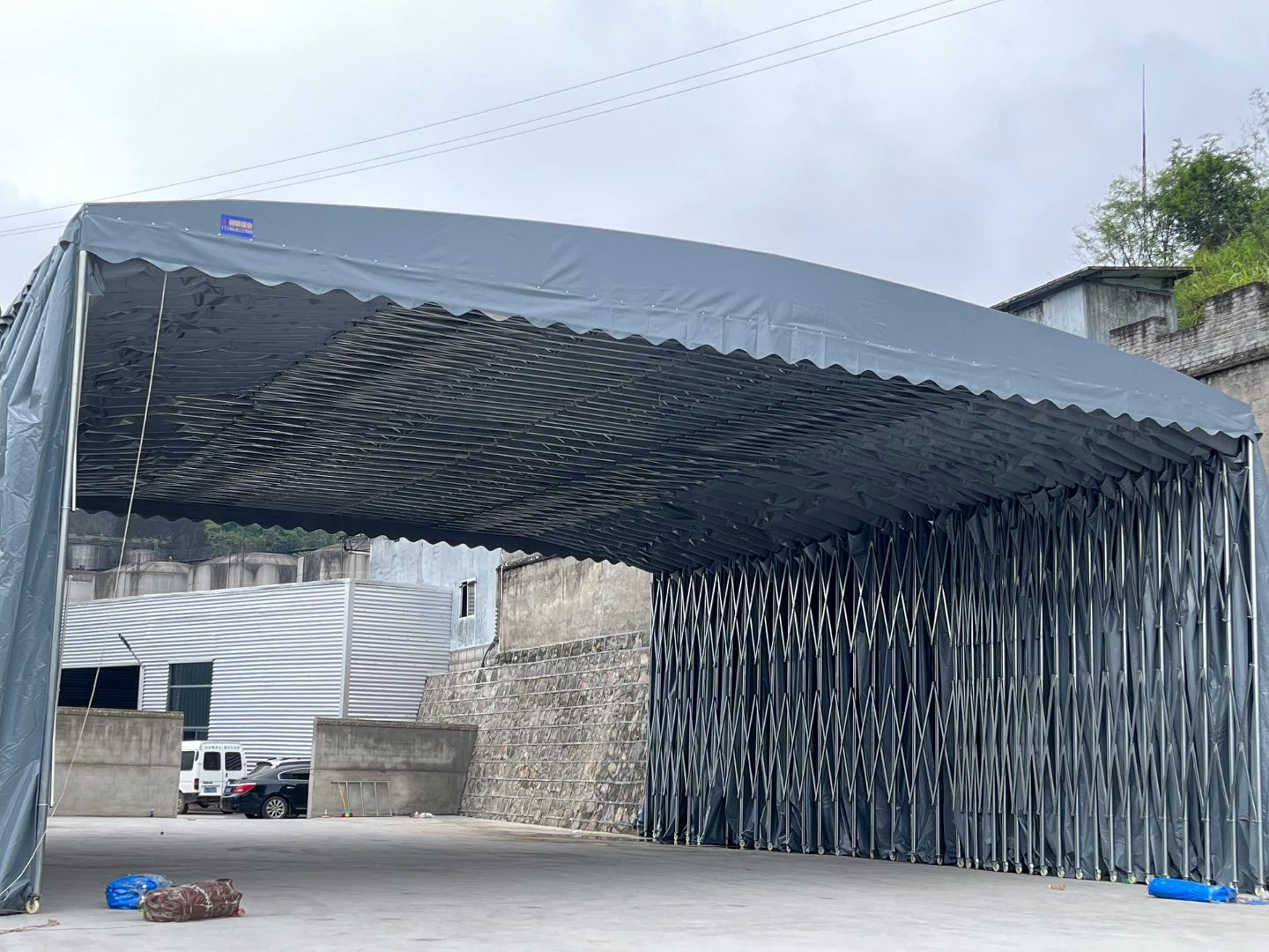 中山横栏-移动雨棚-厂房过道活动推拉蓬-户外遮阳篷