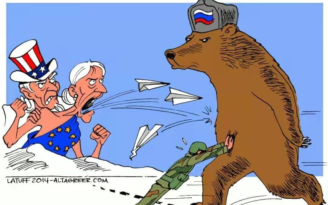 俄乌战争卡通画图片