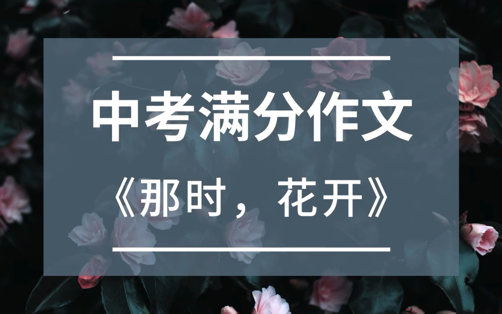 中考满分作文:那时,花开哔哩哔哩bilibili