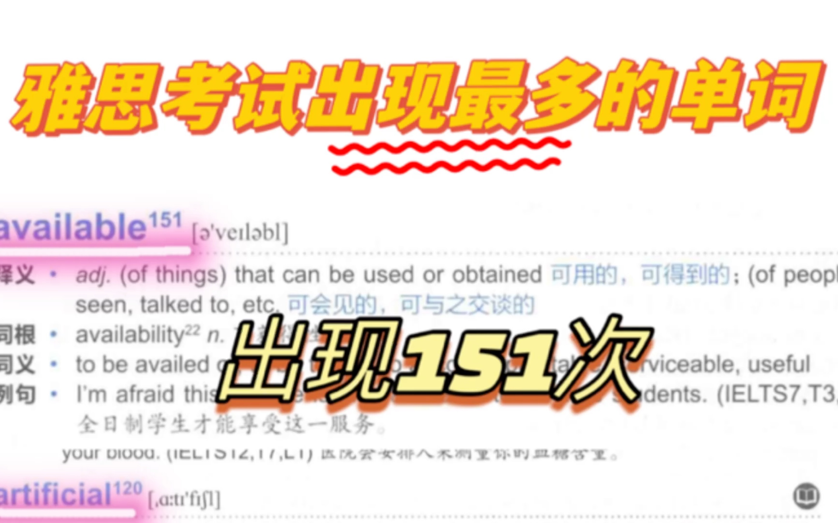 [图]你敢信❓这些雅思单词竟然出现了上百次‼️胡敏【雅思真词汇】｜雅思词汇｜雅思考试