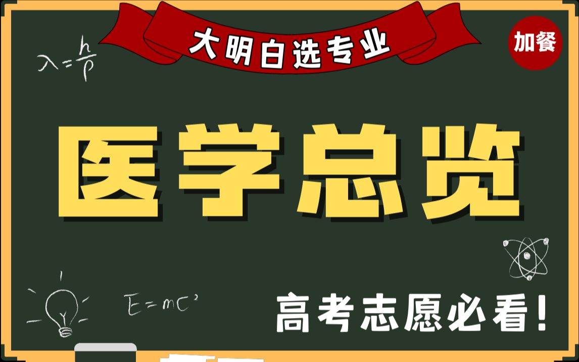 [图]医学总览——医学各专业傻傻分不清楚？哪些专业能当医生？高考志愿填报必看，选专业不踩雷！