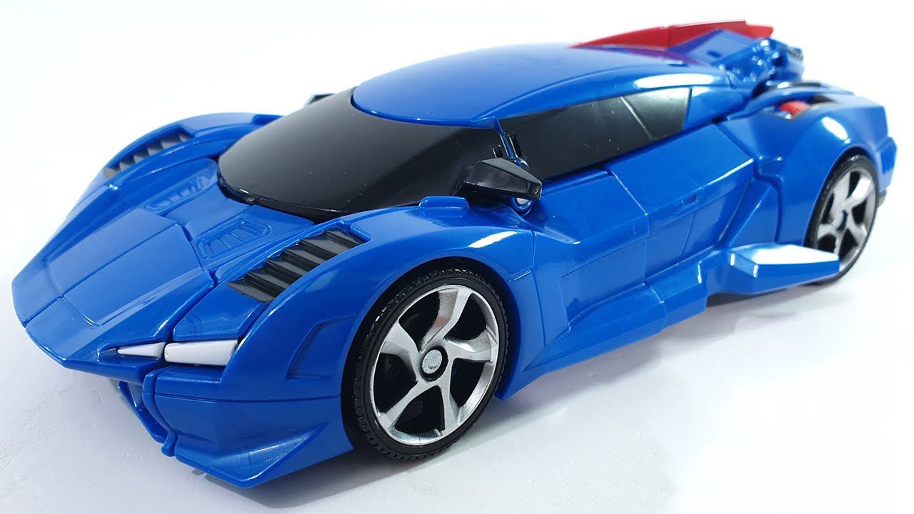 全新托宝战士变形汽车玩具开箱:蓝色玩具车怎么变身机器人?