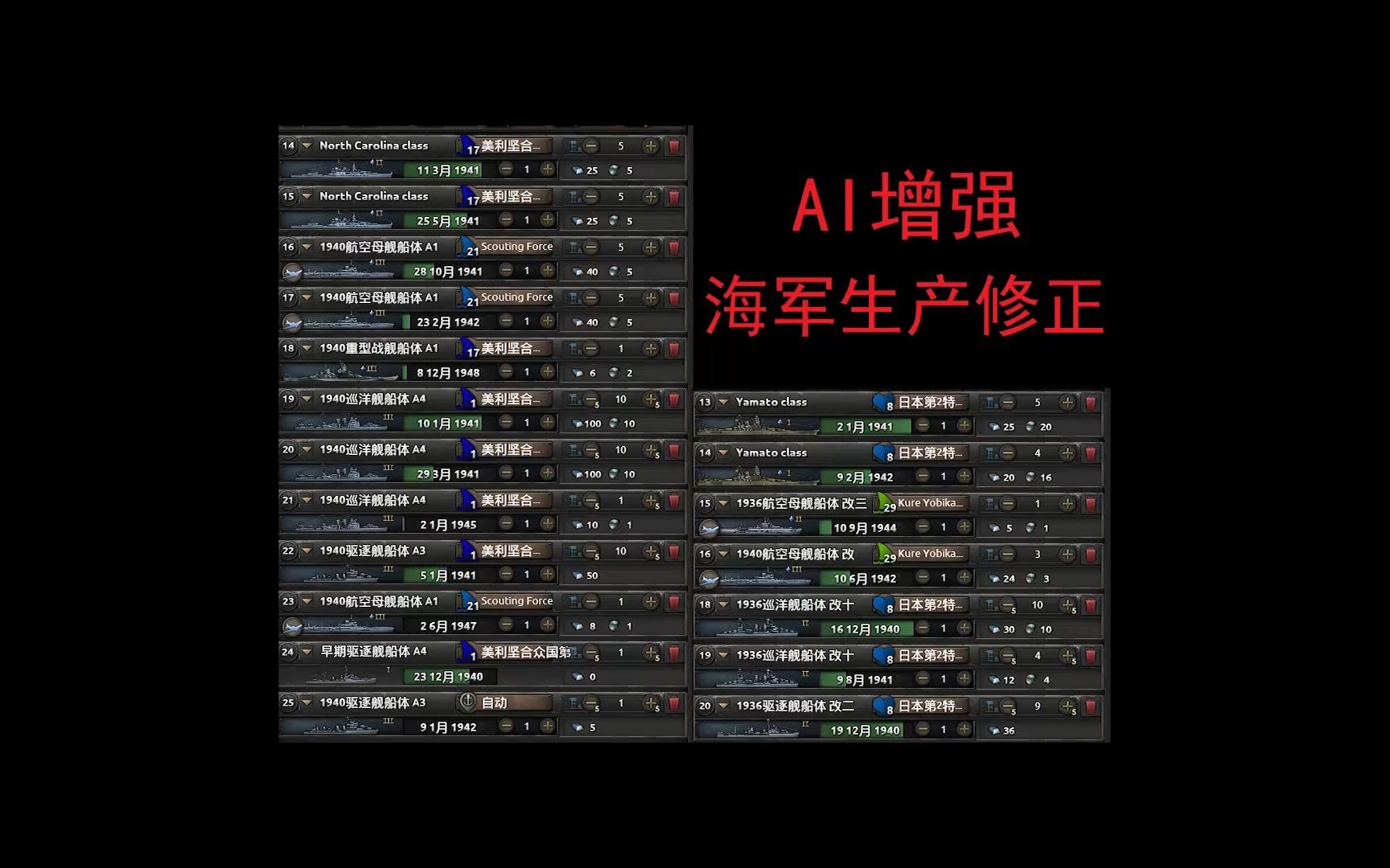 钢铁雄心4 自制AI海军生产优化模组介绍钢铁雄心4