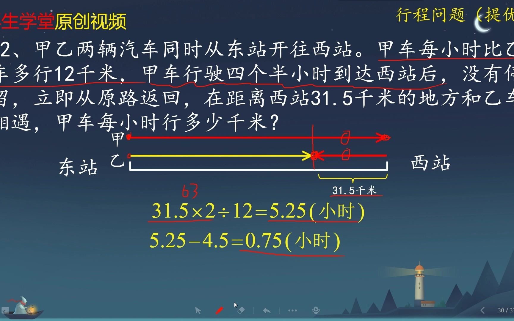 [图]折返相遇问题，要当心！折返路程并不是路程差