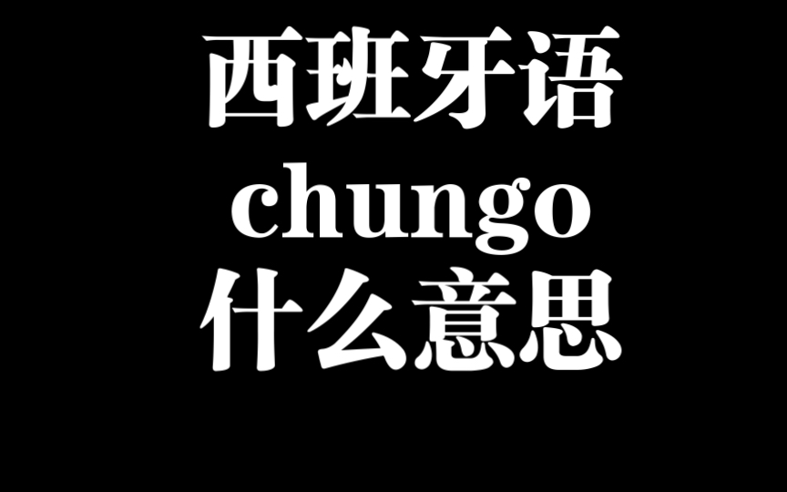 西班牙语口语chungo是什么意思啊哔哩哔哩bilibili