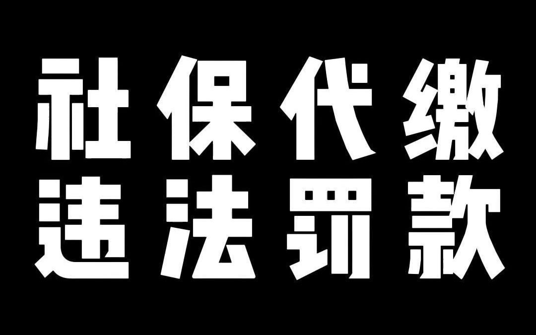 社保代缴 违法罚款哔哩哔哩bilibili