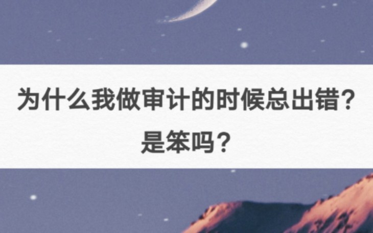 为什么我做审计的时候总出错?是笨吗?哔哩哔哩bilibili