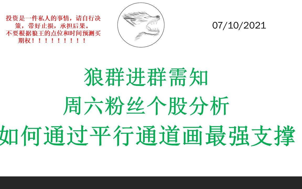 狼群进群需知 周六粉丝个股分析 如何通过平行通道画最强支撑哔哩哔哩bilibili