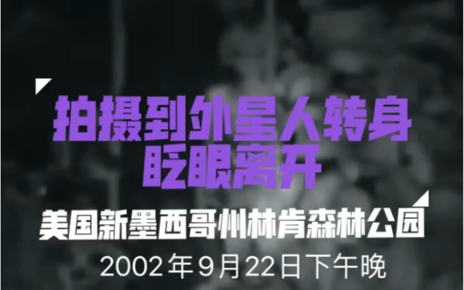 美国新墨西哥州林肯国家森林拍摄到的外星人 捕捉到外星人转身眨眼动作 拍摄时间为2002年9月12日晚哔哩哔哩bilibili