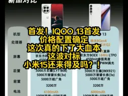 Video herunterladen: 首发！IQOO 13首发价格配置确定，这次真的下了大血本，这波对标小米15还来得及吗？！