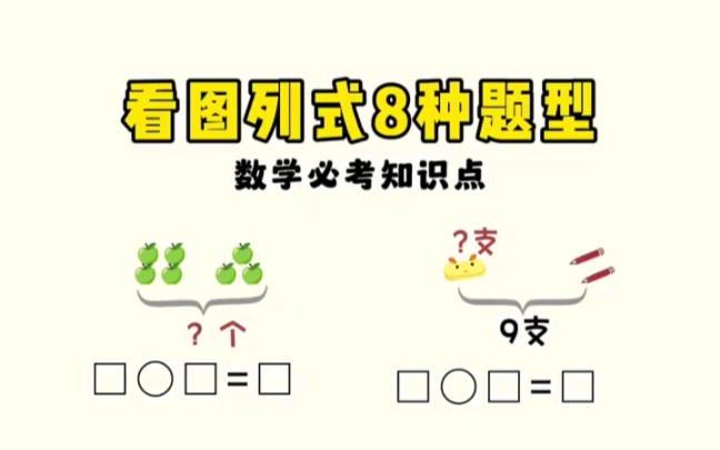 一年级数学上册 看图列式8种题型哔哩哔哩bilibili