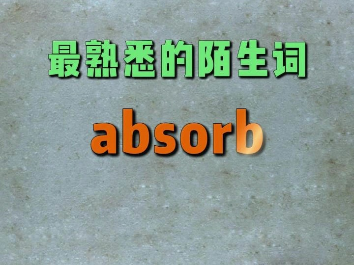 一秒记住高频单词:absorb哔哩哔哩bilibili