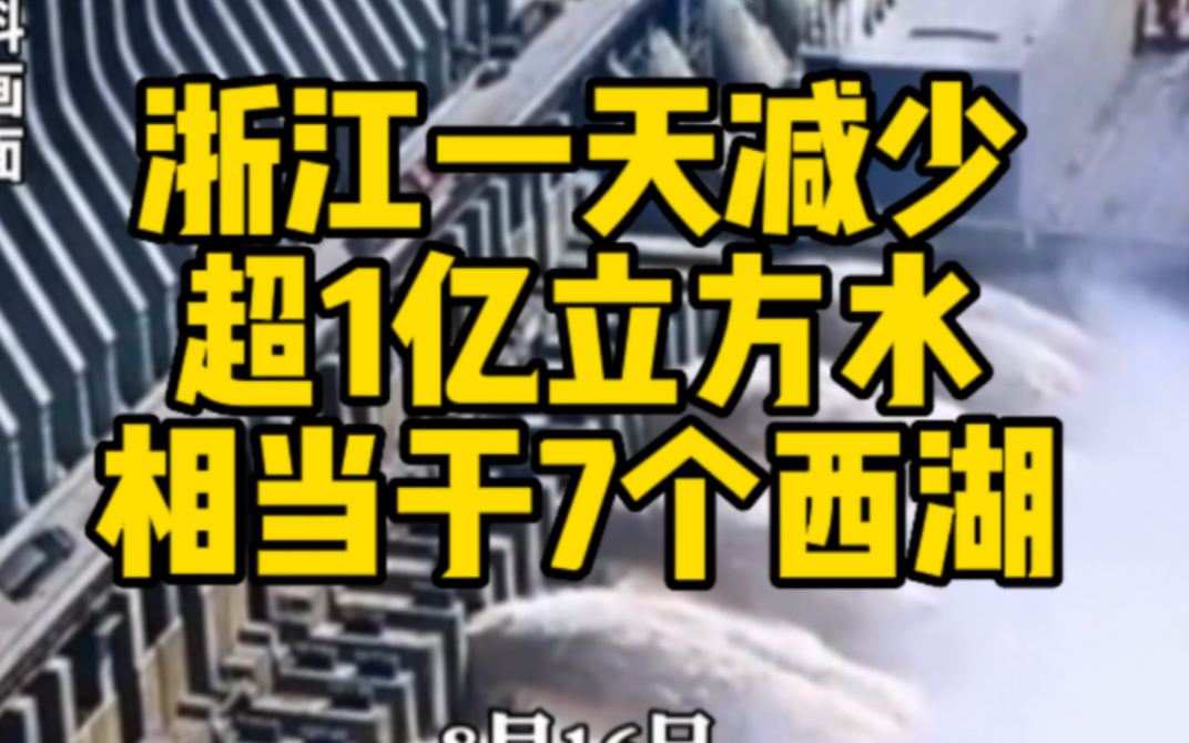 浙江一天减少超一亿立方水 相当于7个西湖哔哩哔哩bilibili