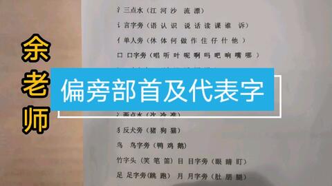 偏旁部首总是分不清怎么办 偏旁部首及代表字让你轻松记 哔哩哔哩