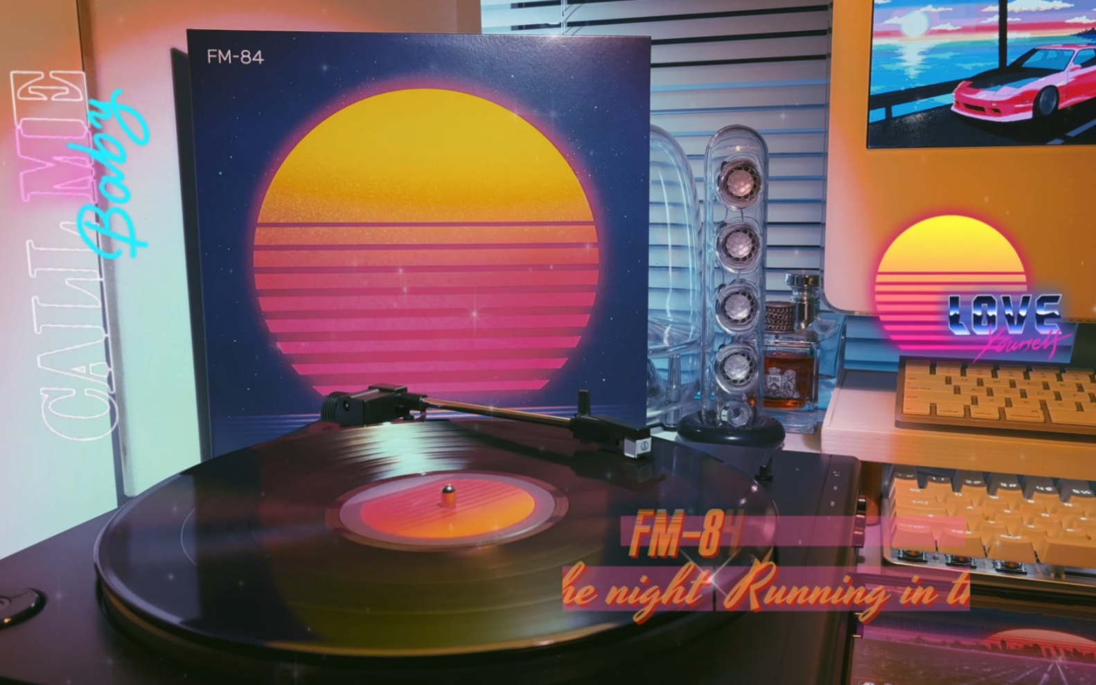 [图]【听歌】80s复古合成器 非蒸汽波 Synthwave神作 fm-84 Atlas Running in the Night 绝版黑胶2LP