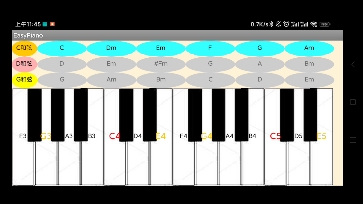 自制輕鬆彈鋼琴安卓app鍵盤14白鍵內有cdg大調常用和絃用於鍵盤伴奏