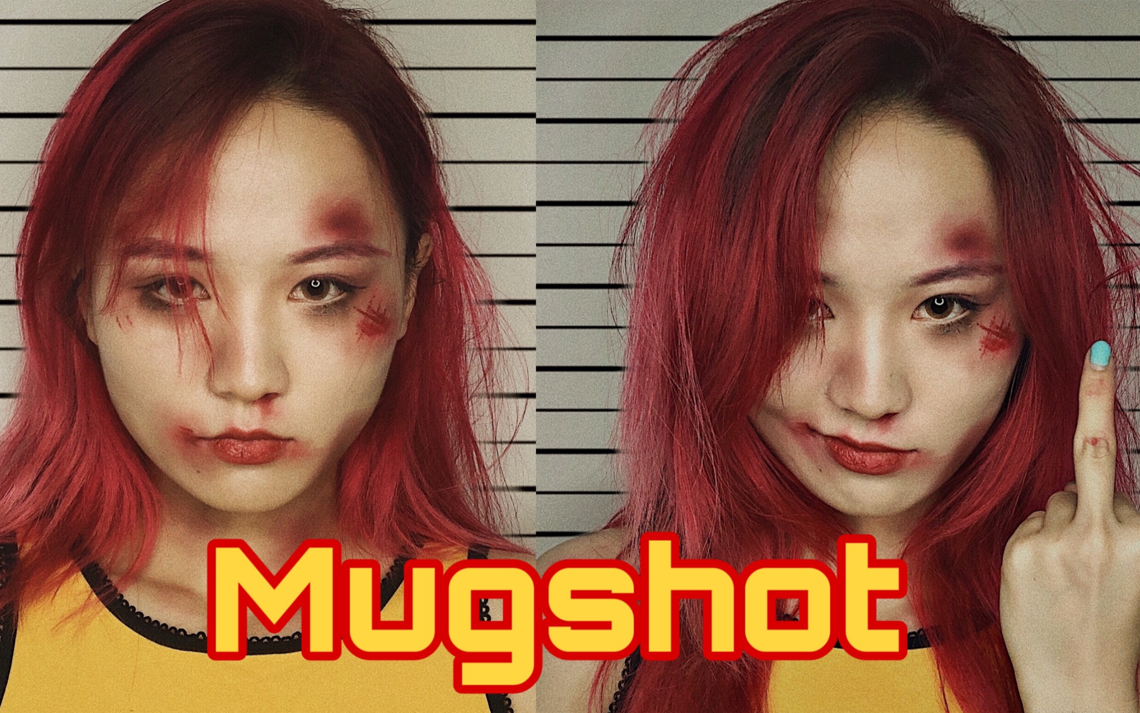 Mugshot 入狱照挑战|手把手教你伤痕妆+P图教程哔哩哔哩bilibili