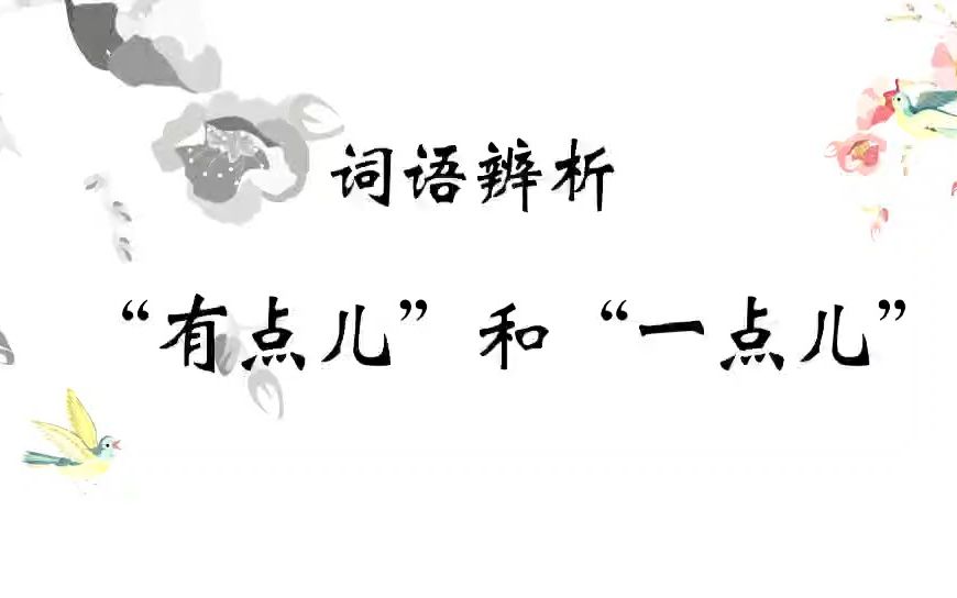 “有点儿”和“一点儿”,差的不止一点点儿哔哩哔哩bilibili