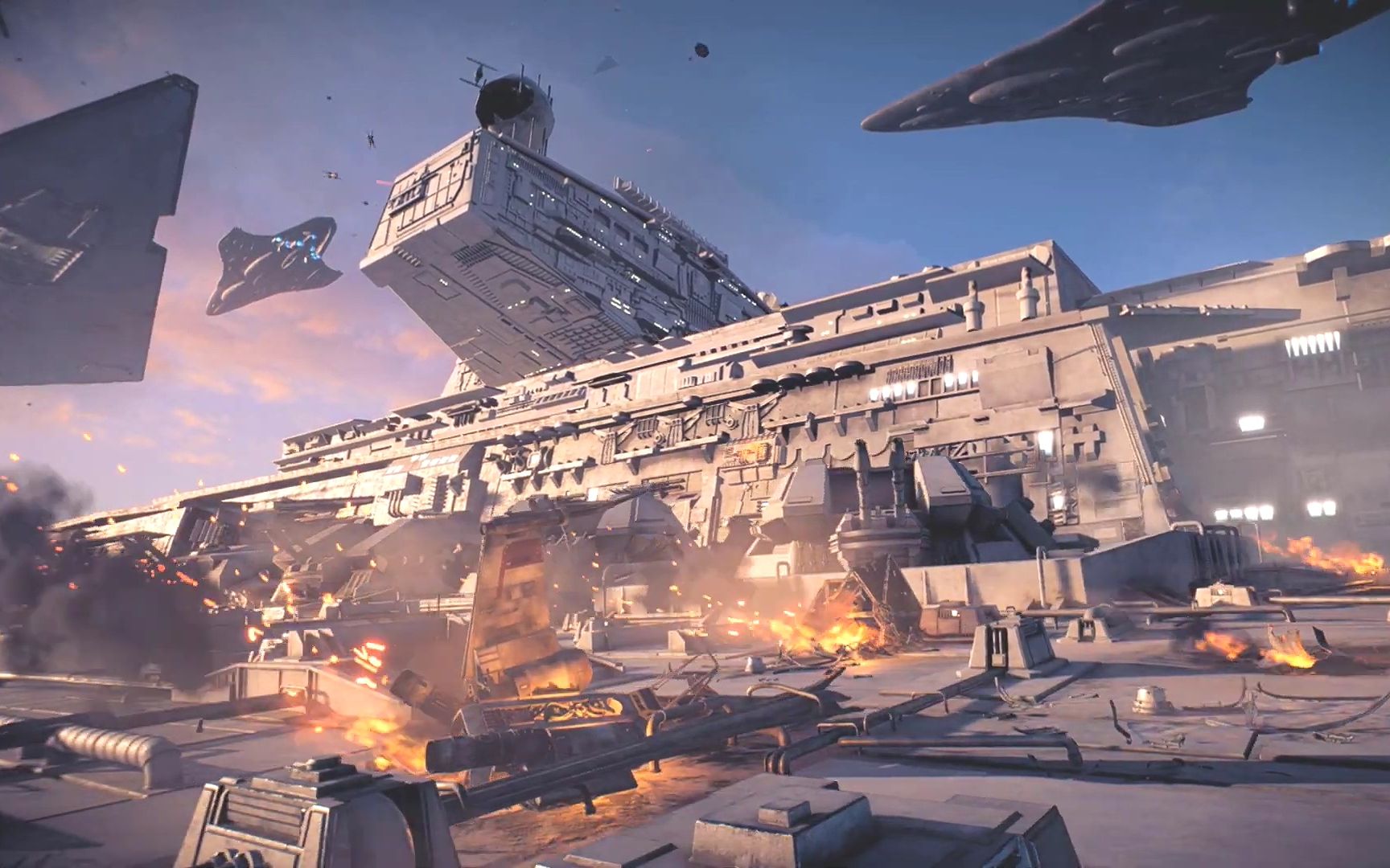 星球大战 前线2 贾库行星空中的歼星舰的重型涡轮激光炮和重型离子炮