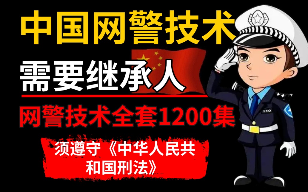 已招安,中国网警技术需要继承人!整整1200集还怕学不会?零基础学习网络安全,学完即可就业!(网警教学/DDos攻击/黑客/渗透测试/web安全)哔哩哔...