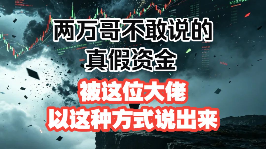 两万哥不敢说的真假资金，被这位大佬以这种方式说出来，全部都是干货。