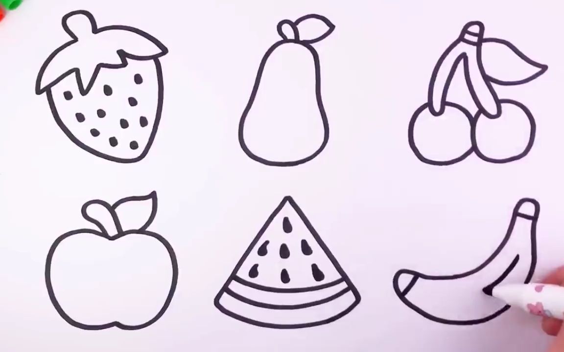 洗水果简笔画 简单图片