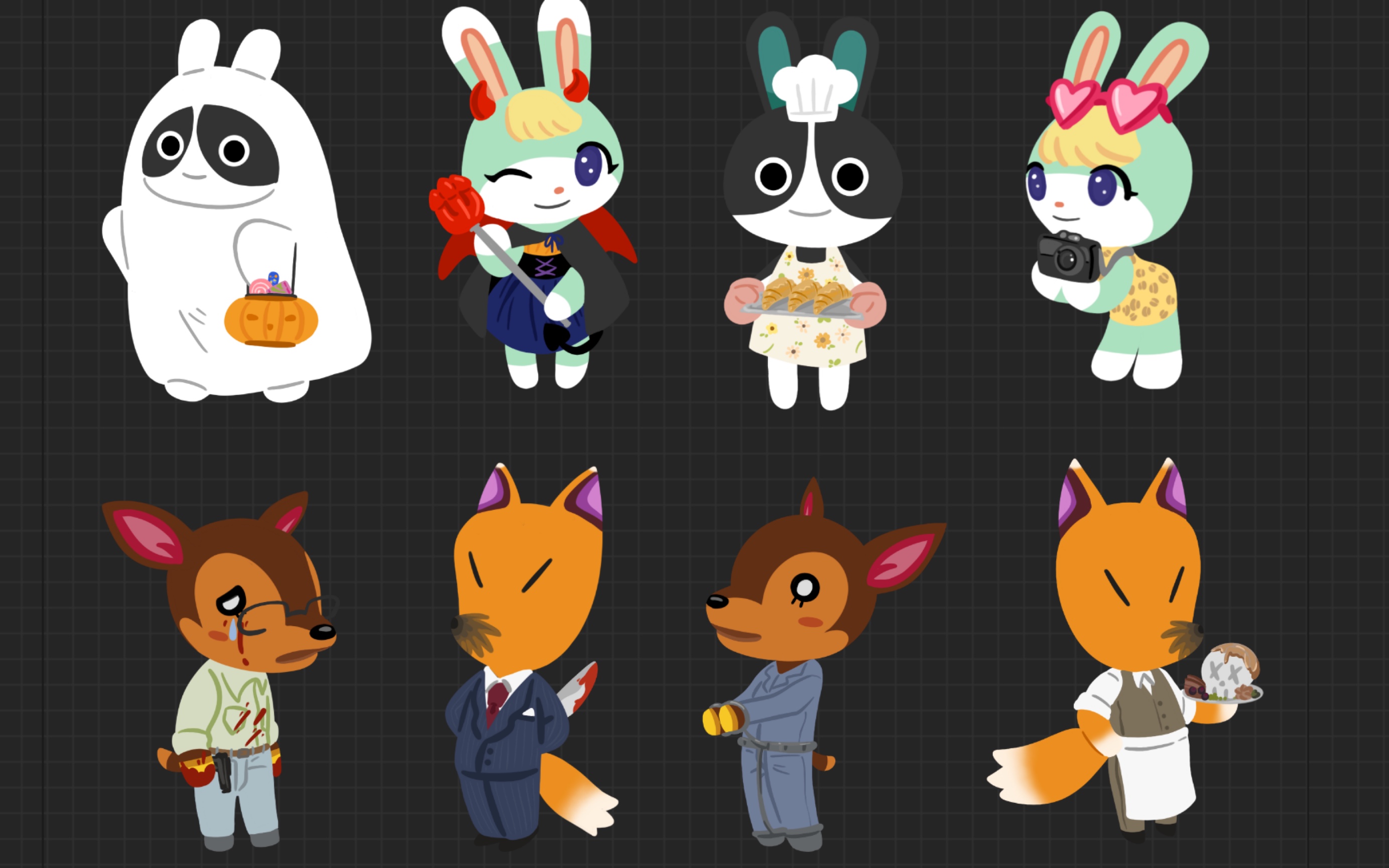 【动森】画点小动物贴纸(下)内含代餐cp向拔杯