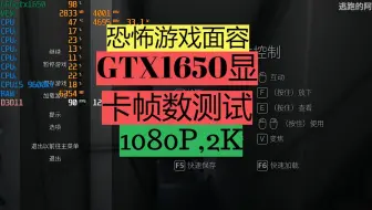 GTX1650 玩【面容】游戏帧数测试2k竟然比1080p帧数还高