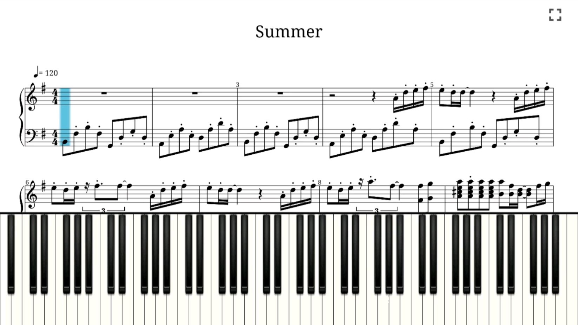 《summer》五线谱