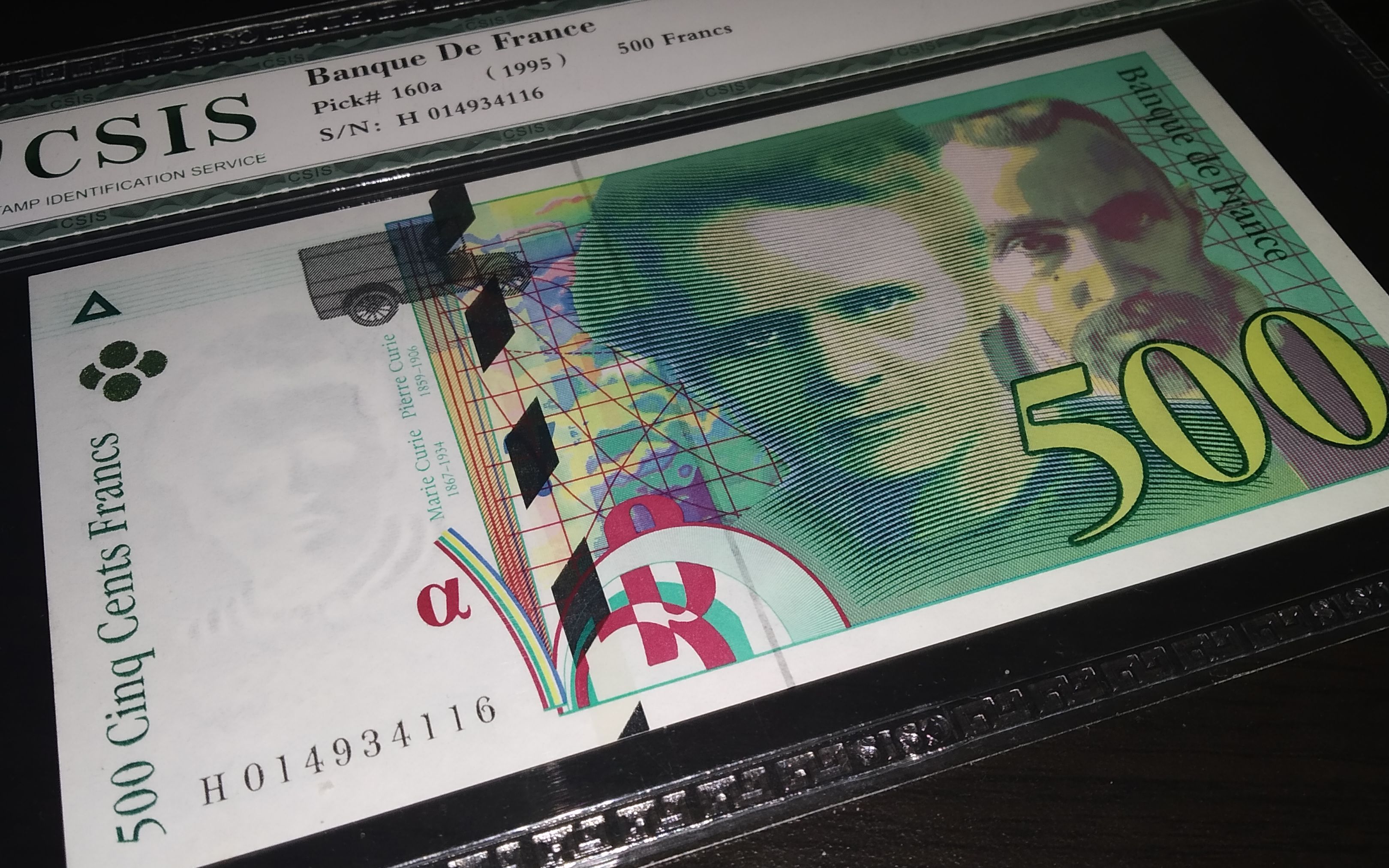 末版500法郎 居里夫妇