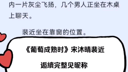 《葡萄成熟时》宋沐晴裴近小说最新全文后续完整大结局哔哩哔哩bilibili