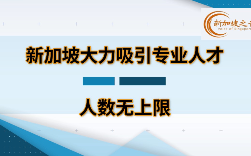 新加坡大力吸引专业人才, 海外专才准证申请人数将无上限哔哩哔哩bilibili