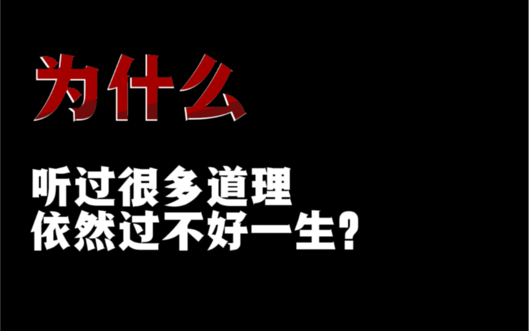 活动作品为什么听过很多道理但依然过不好这一生