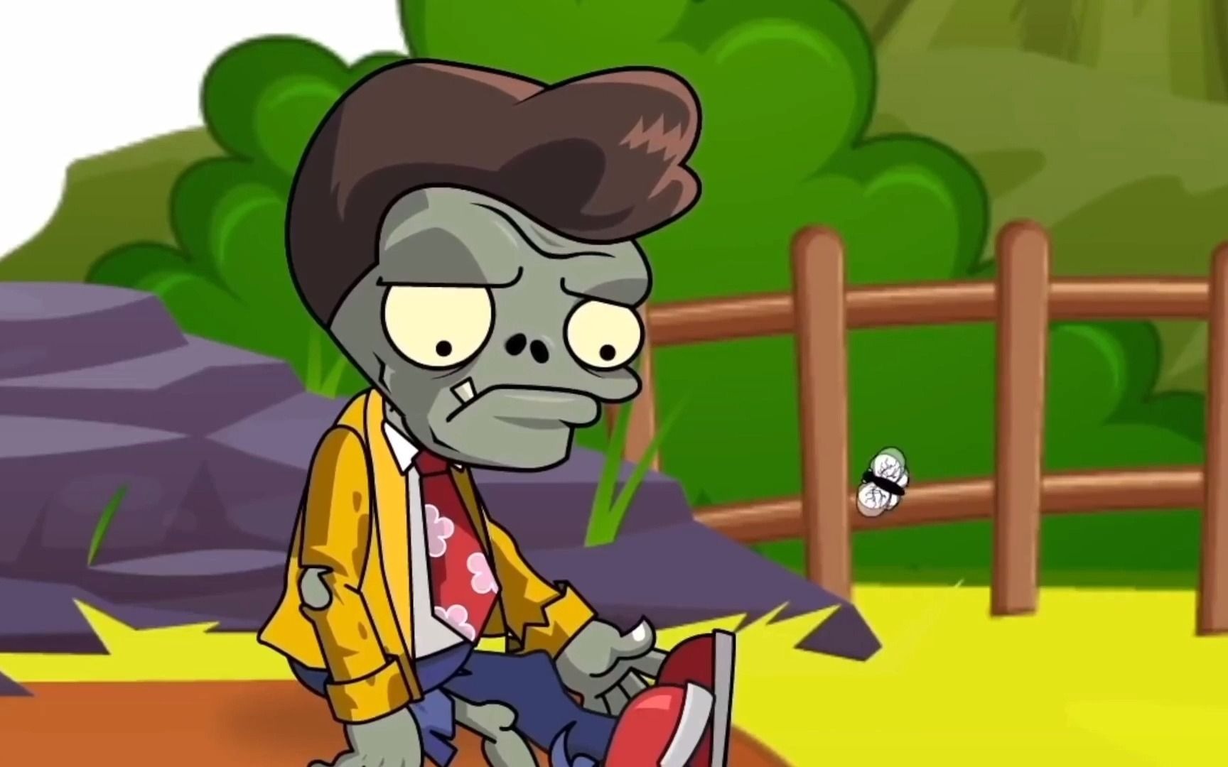 植物人大战僵尸,当小僵尸吃了一颗洋葱之后,他放的屁实在太丑了_哔哩