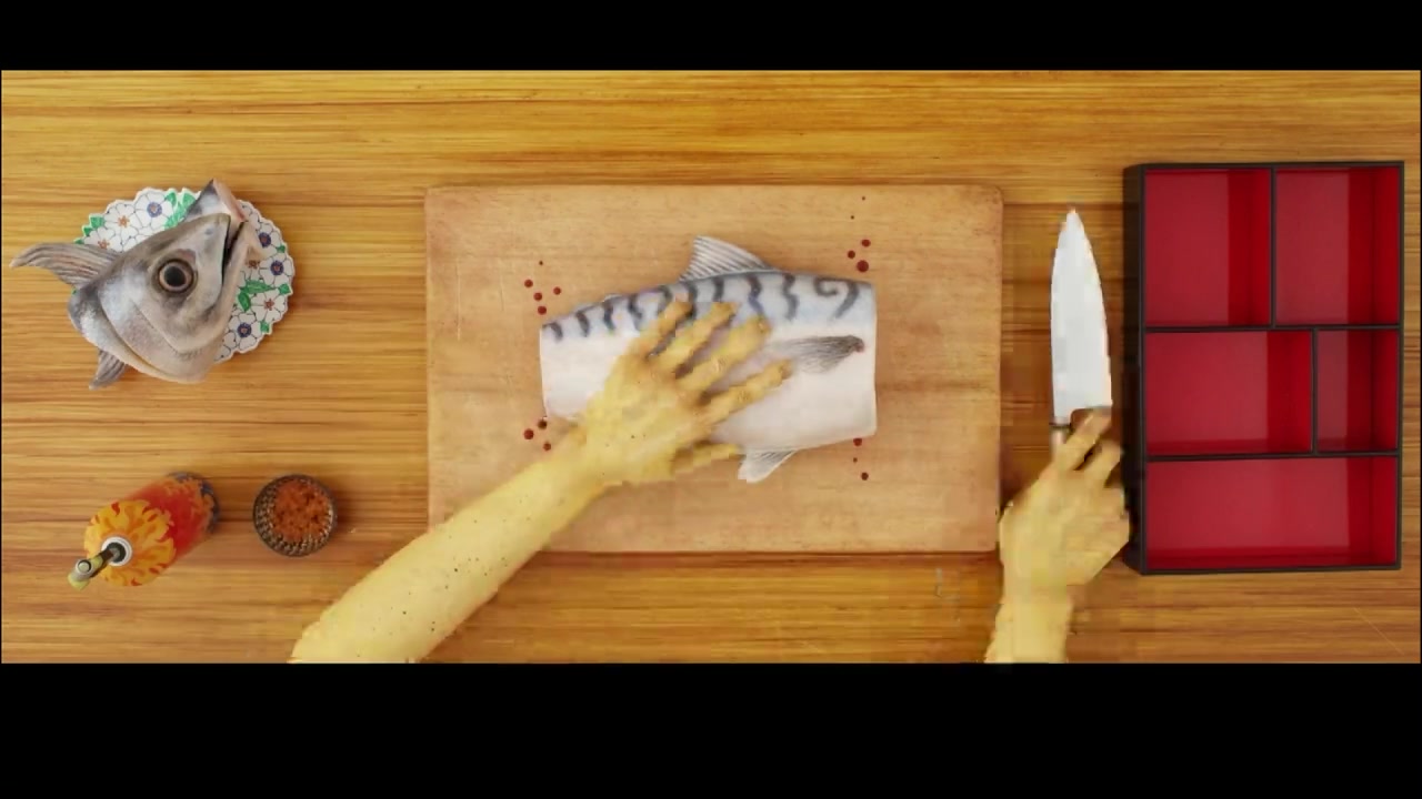 动画犬之岛寿司制作片段