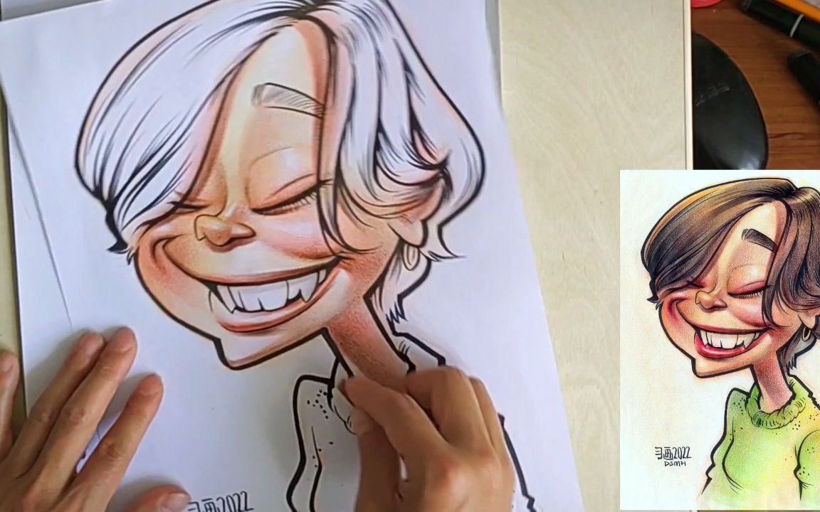 肖像漫画似颜绘上色视频教程kosuke宫城康助技法教程