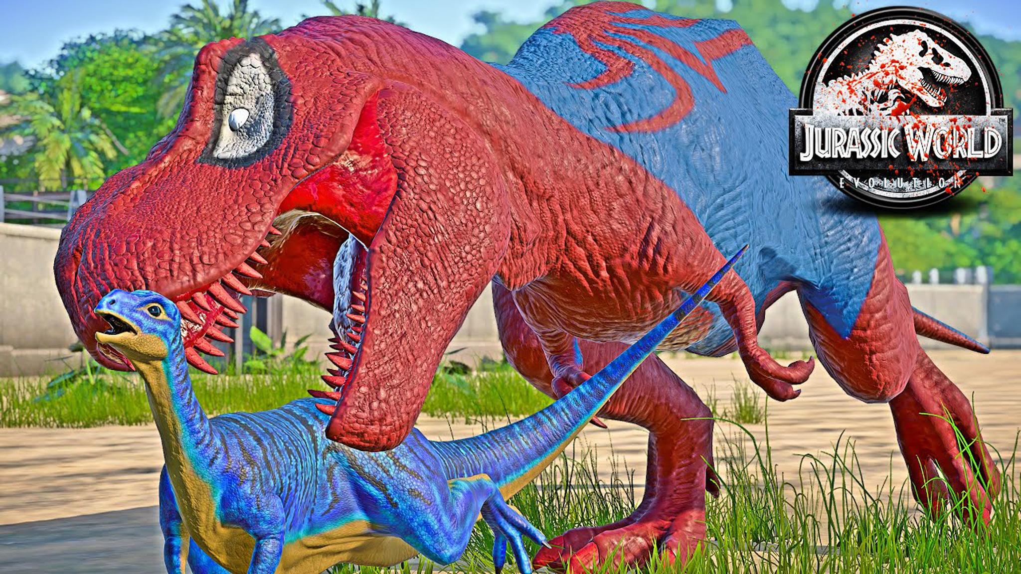 "蜘蛛侠"暴龙 vs "钢铁侠"暴虐龙 ~ 侏罗纪世界进化