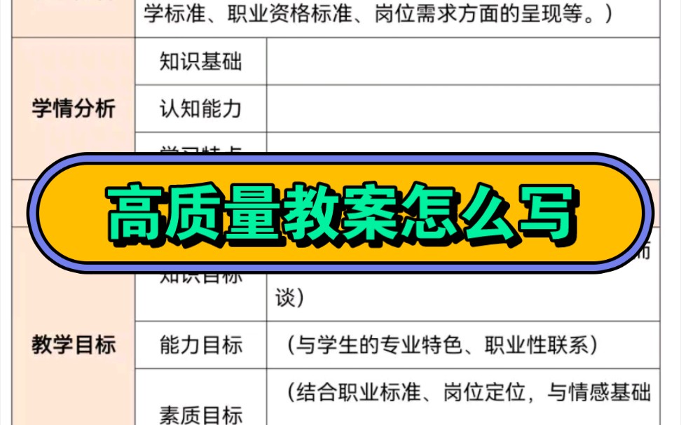 高质量教案怎么写?哔哩哔哩bilibili