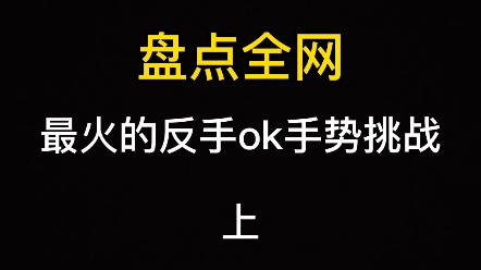 盘点全网最火的反手ok手势挑战(上)哔哩哔哩bilibili