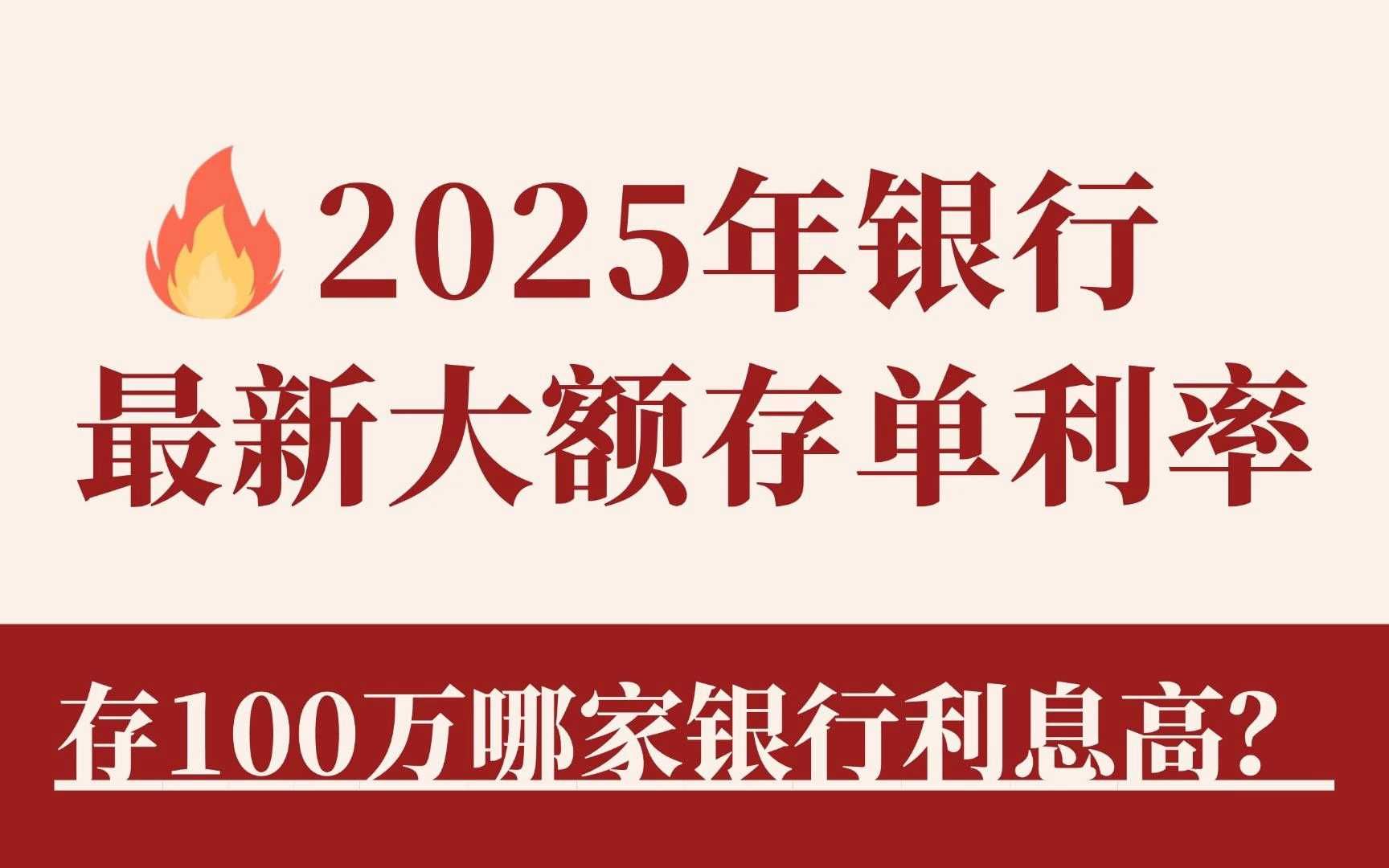 2025年银行最新大额存单利率!存100万哪家银行利息高?哔哩哔哩bilibili