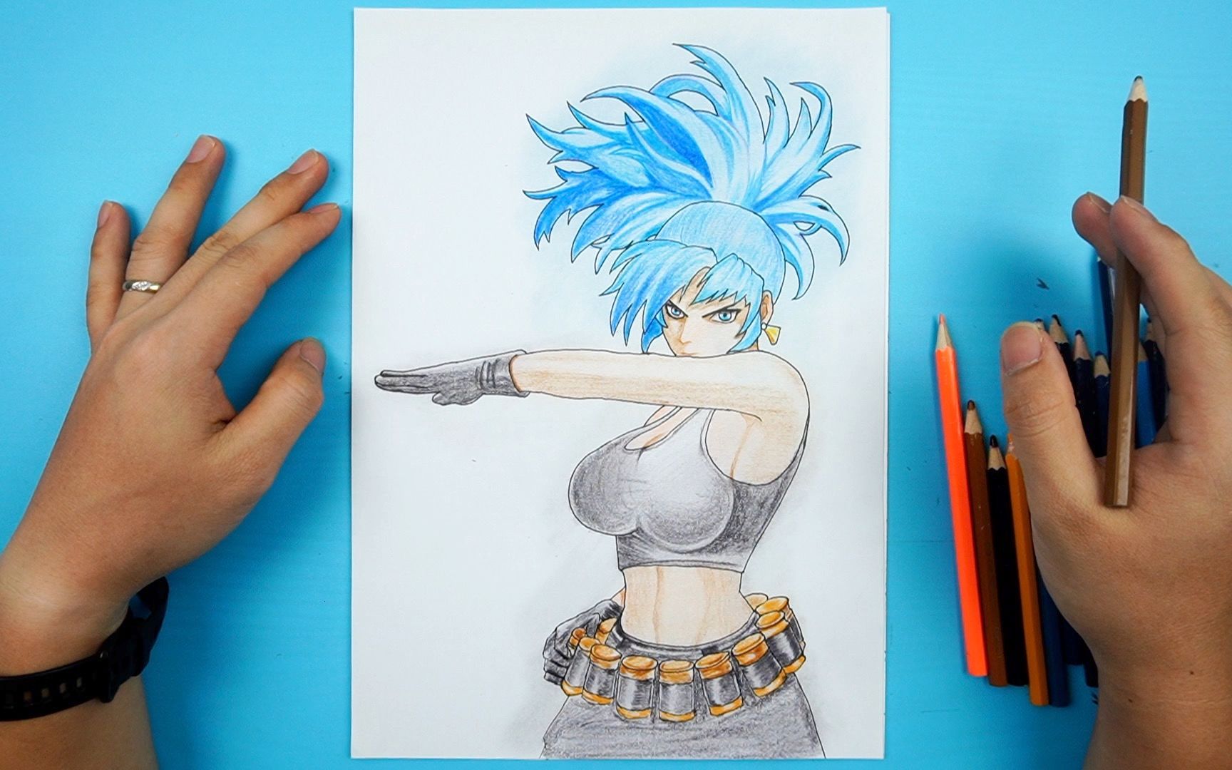 【手绘】街头霸王春丽彩铅画