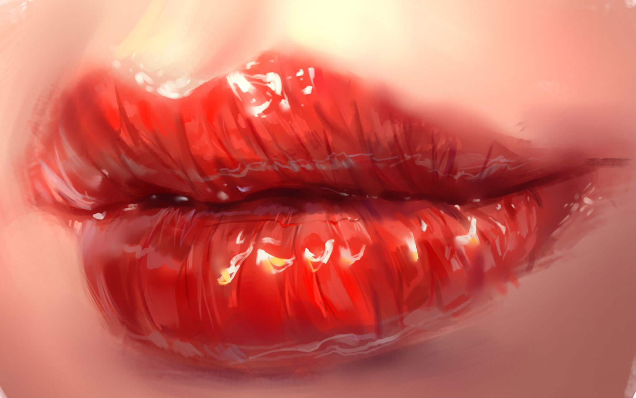 【板绘厚涂】色块起稿教你画一个诱人的嘴唇(附详细教程)这红唇你爱嘛