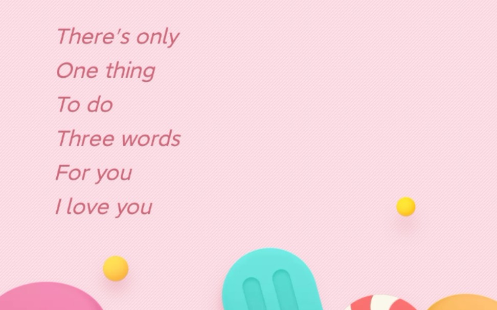 [图]【1,2,3,4】抖音上听到的，找了好久才找到There's only One thingTo doThree wordsFor youI love you