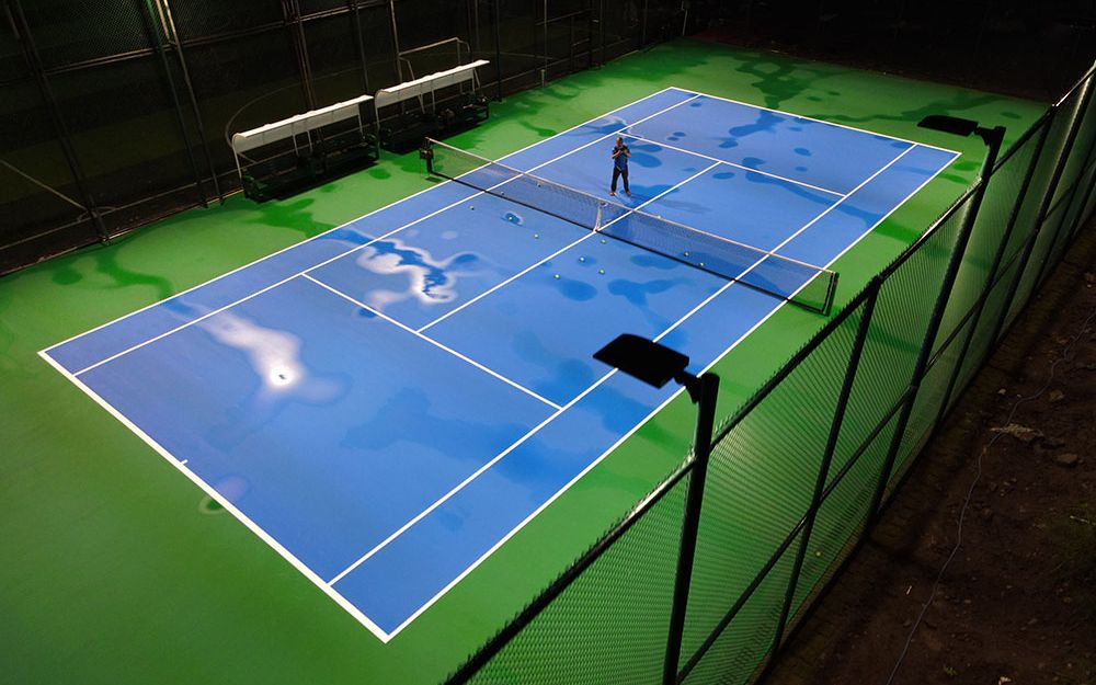 网球场场地施工 标准网球场 夜晚航拍 奥宏体育_哔哩哔哩_bilibili