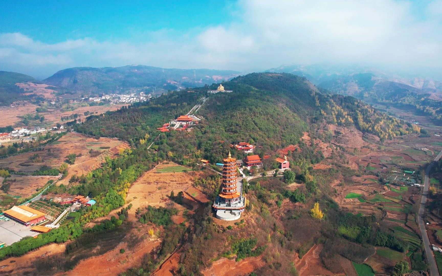 弥勒锦屏山航拍