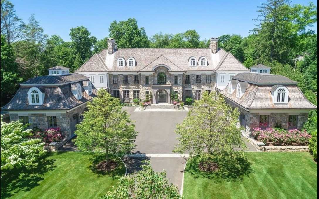 豪宅系列4k超高清康涅狄格州极致河畔石砌美式庄园式别墅